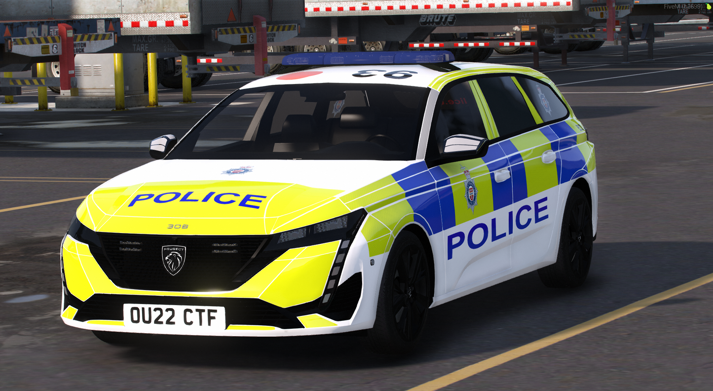 British Transport Police 2022 Peugeot 308 - ELS / NON ELS