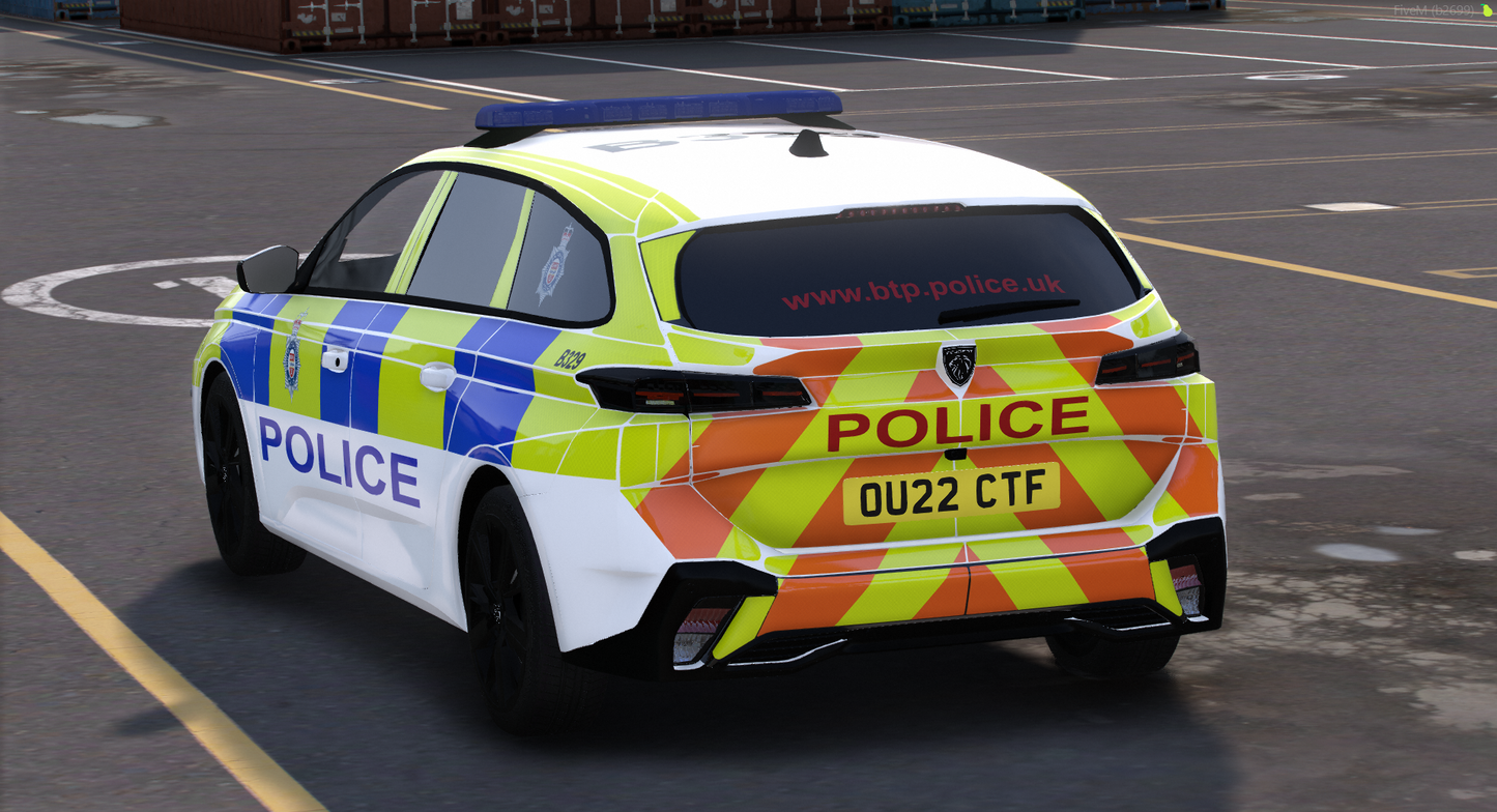 British Transport Police 2022 Peugeot 308 - ELS / NON ELS