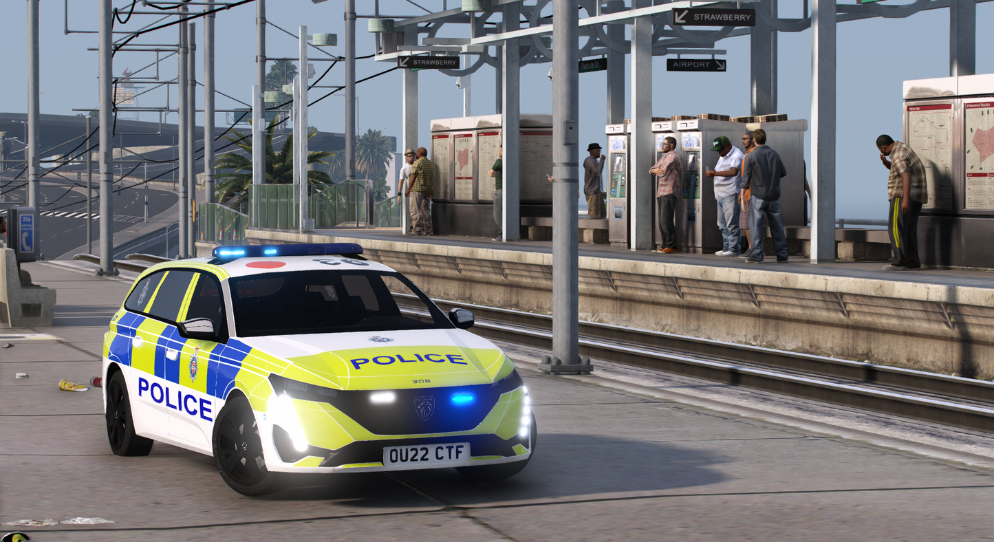 British Transport Police 2022 Peugeot 308 - ELS / NON ELS