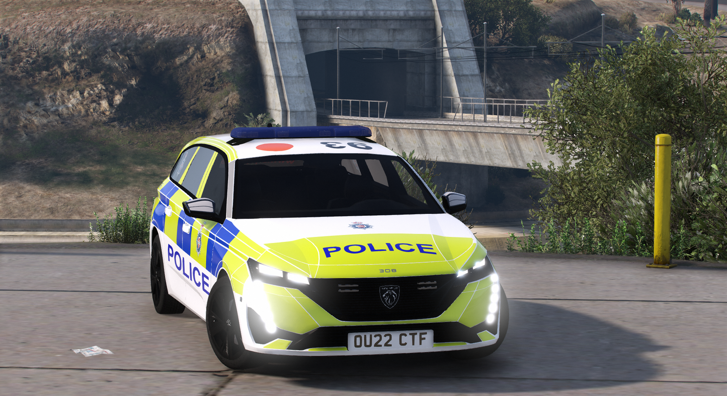 British Transport Police 2022 Peugeot 308 - ELS / NON ELS