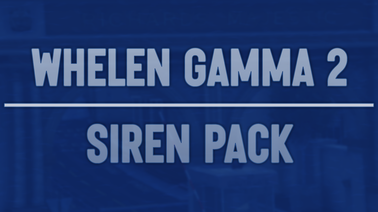 Whelen Gamma 2 Siren Pack